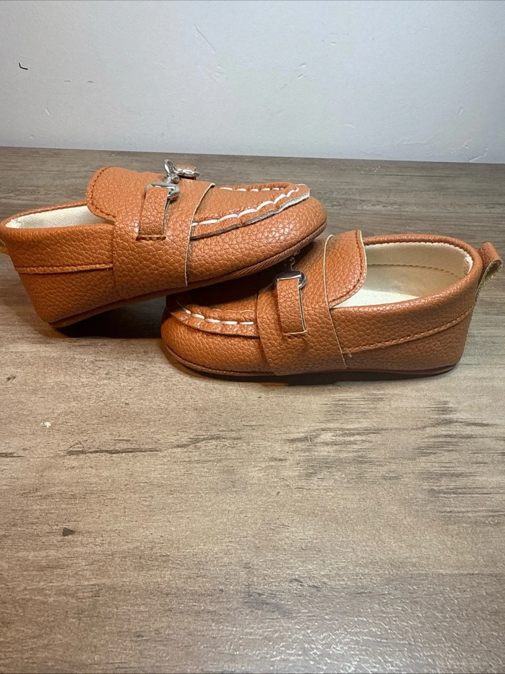 Lucky Brand Kids Orange Brown Moccasin Loafers with Bit Detail